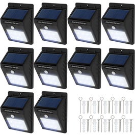 10 LED solcelle vegglamper med bevegelsesdetektor
