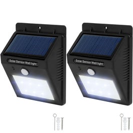 2 LED solcelle vegglamper med bevegelsesdetektor